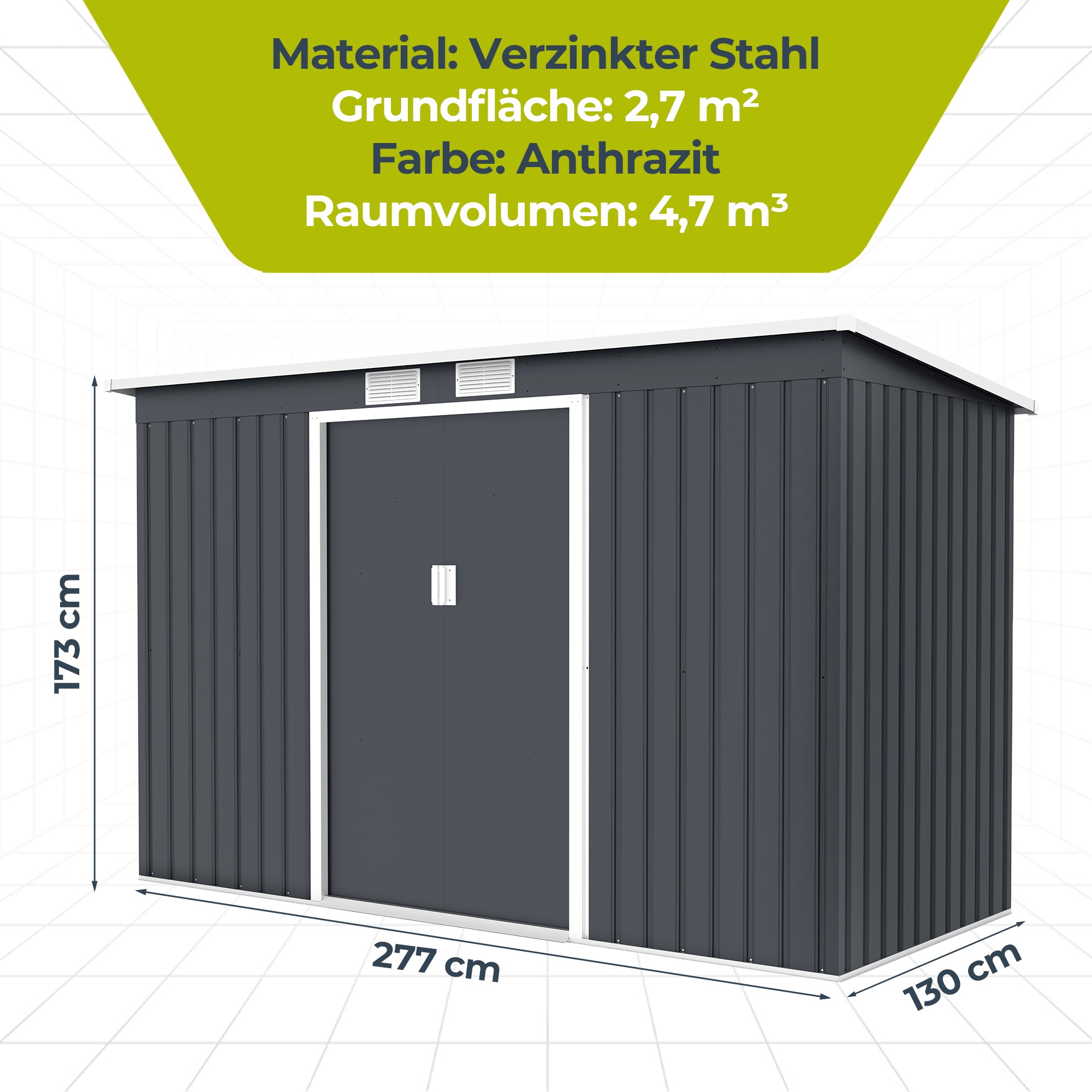 Metall-Geräteschuppen XL