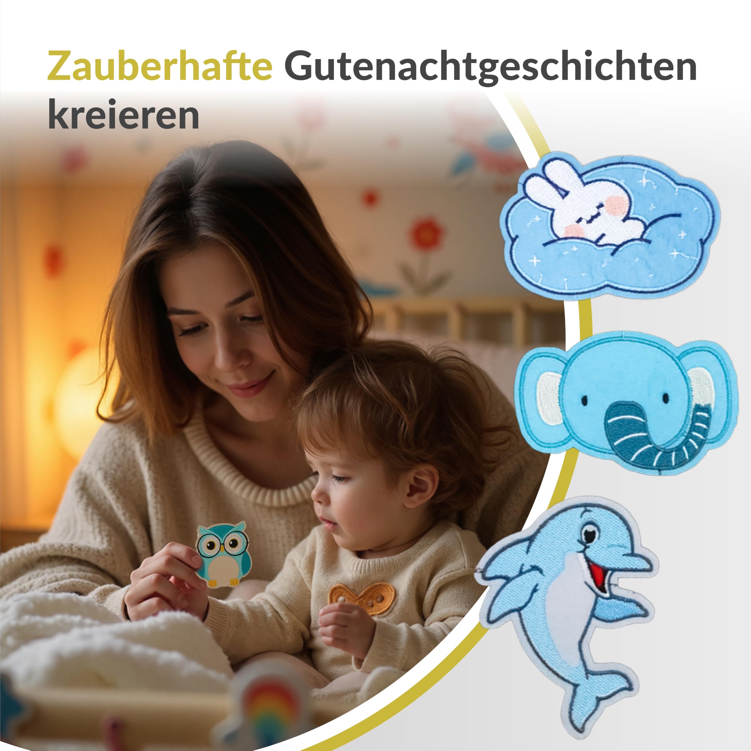 Wolkenglück Patch-Set für Bettrausfallschutz – Befestigung Detail