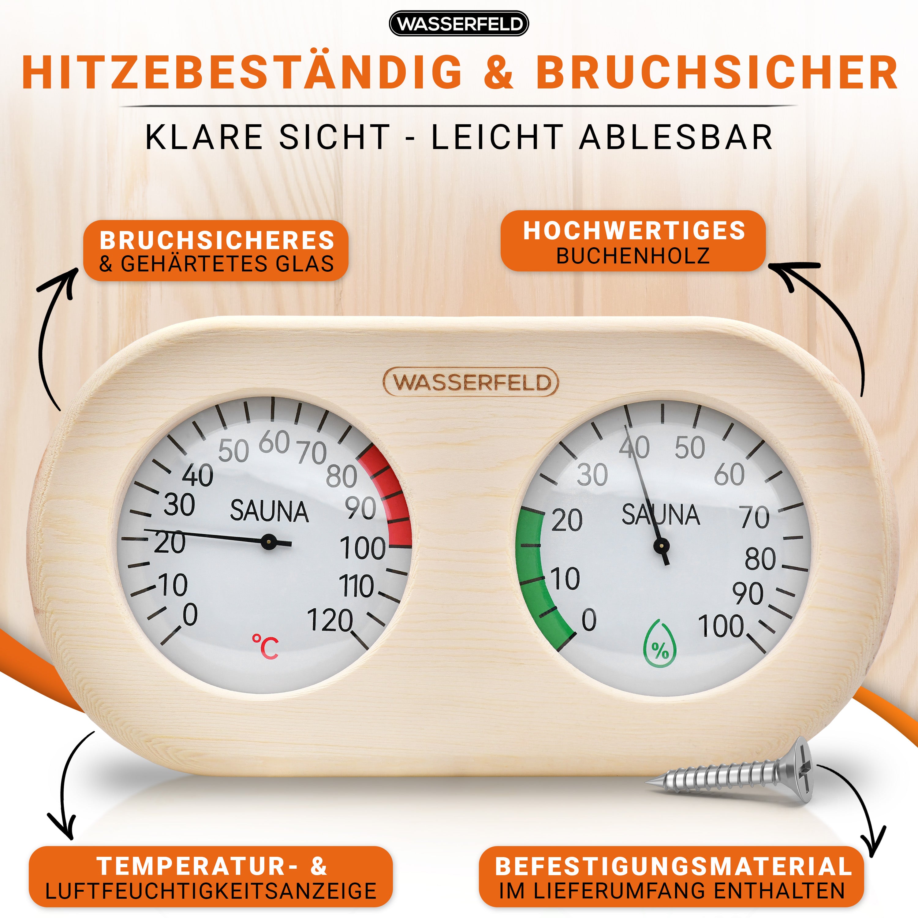 Sauna Thermometer Hygrometer