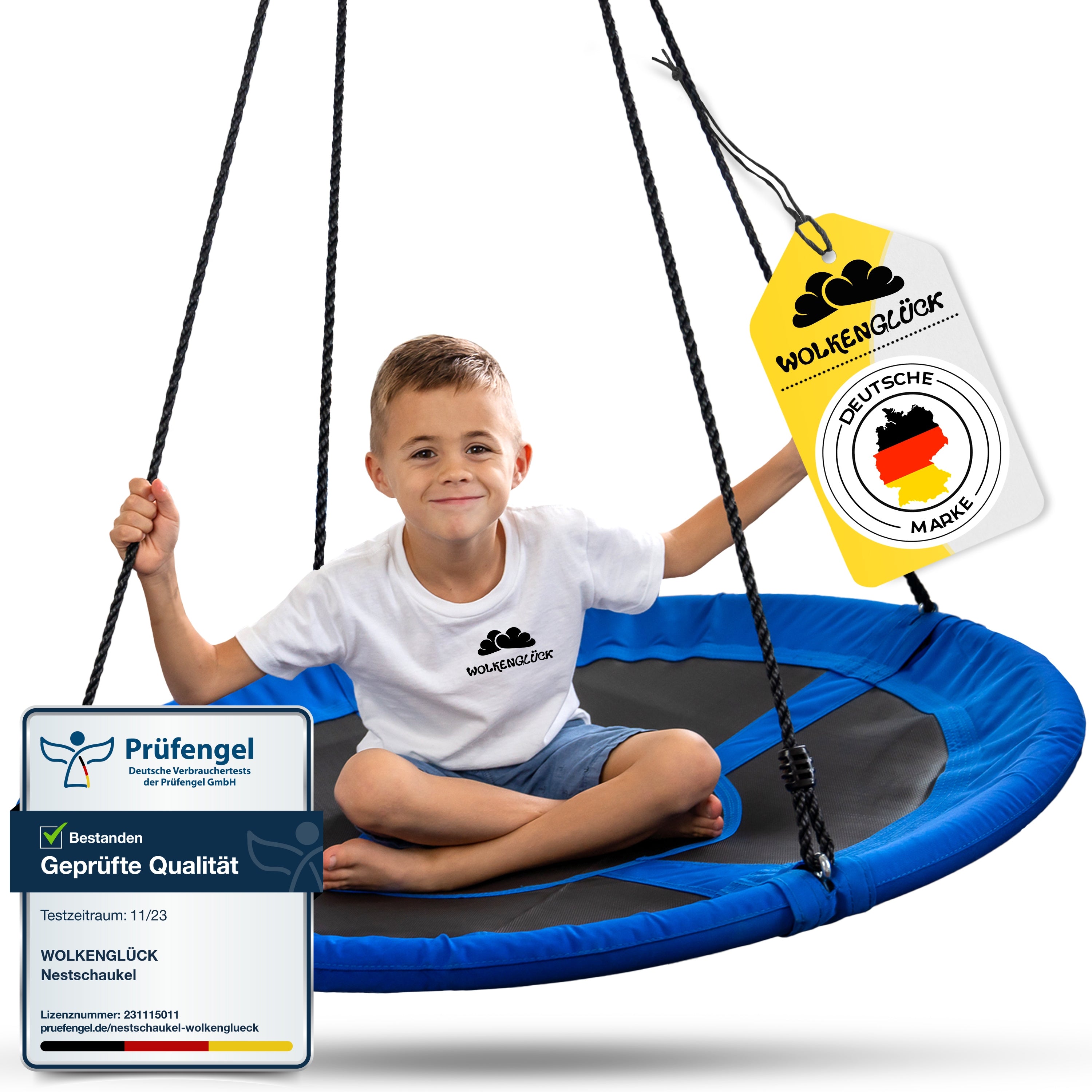 Wolkenglück Nestschaukel blau rund 110 cm – Produktansicht 1#Farbe:_blau