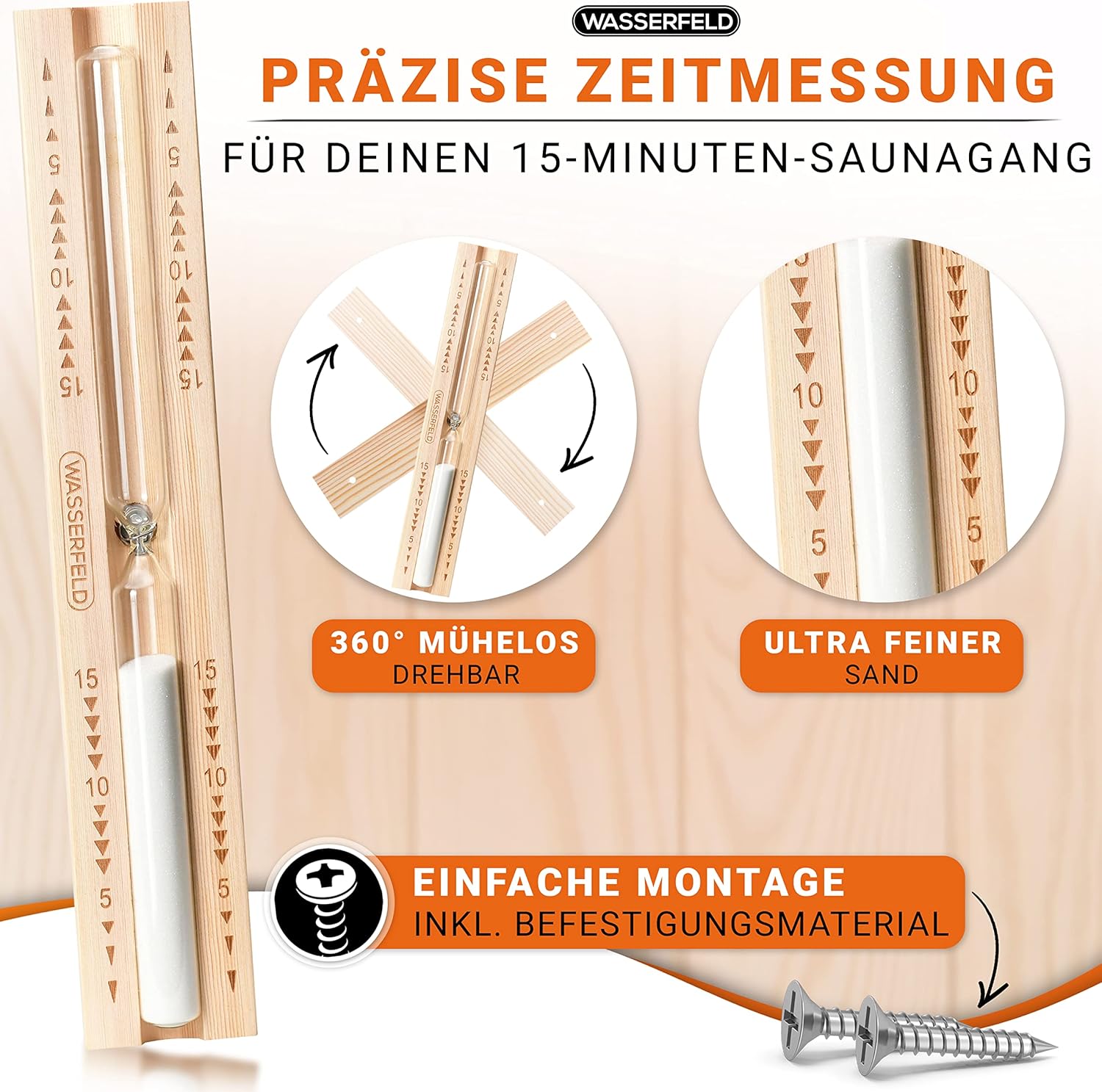 #Set_Saunaeimer, Kelle, Sanduhr & Hygrometer