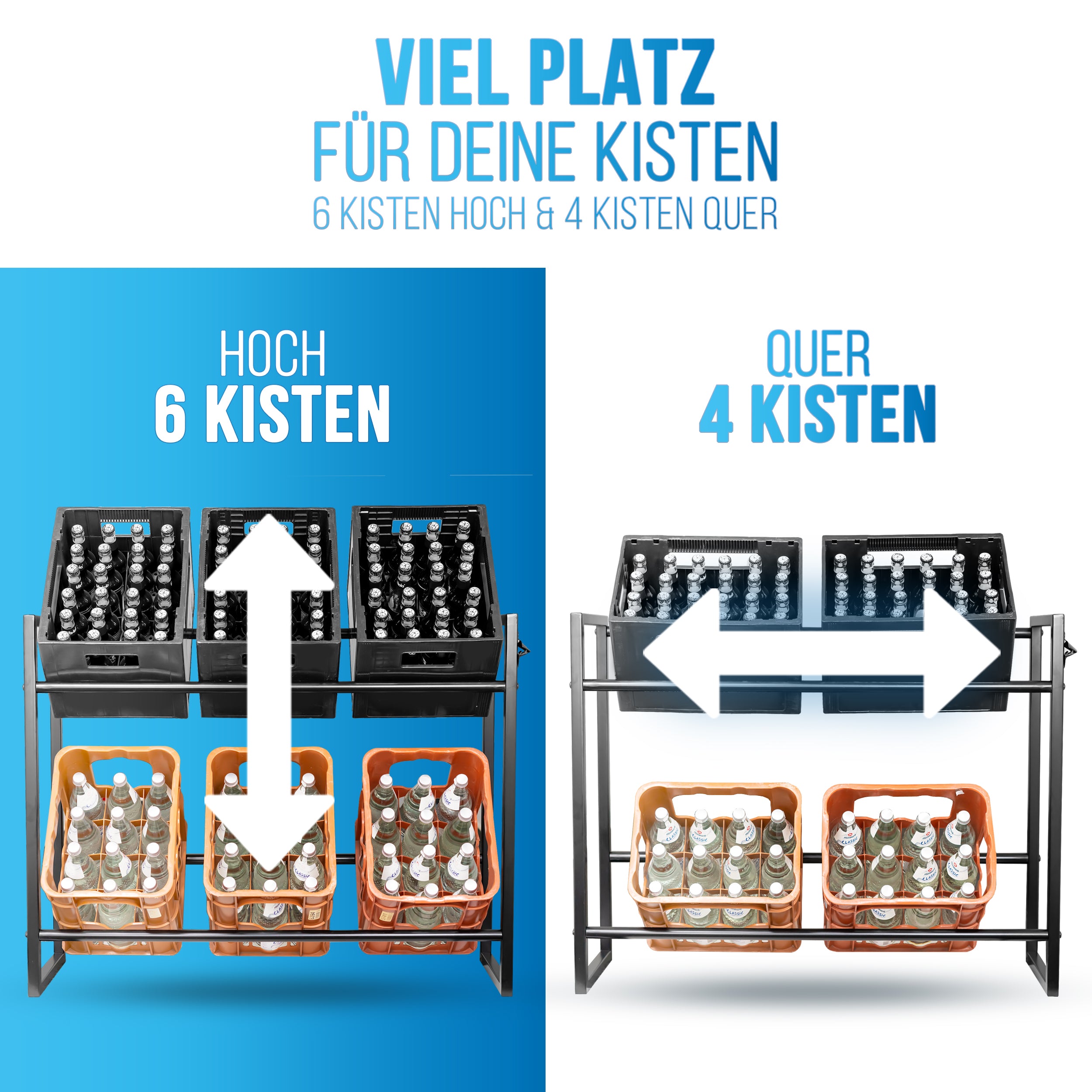 Getränkekistenregal für 6 Kisten