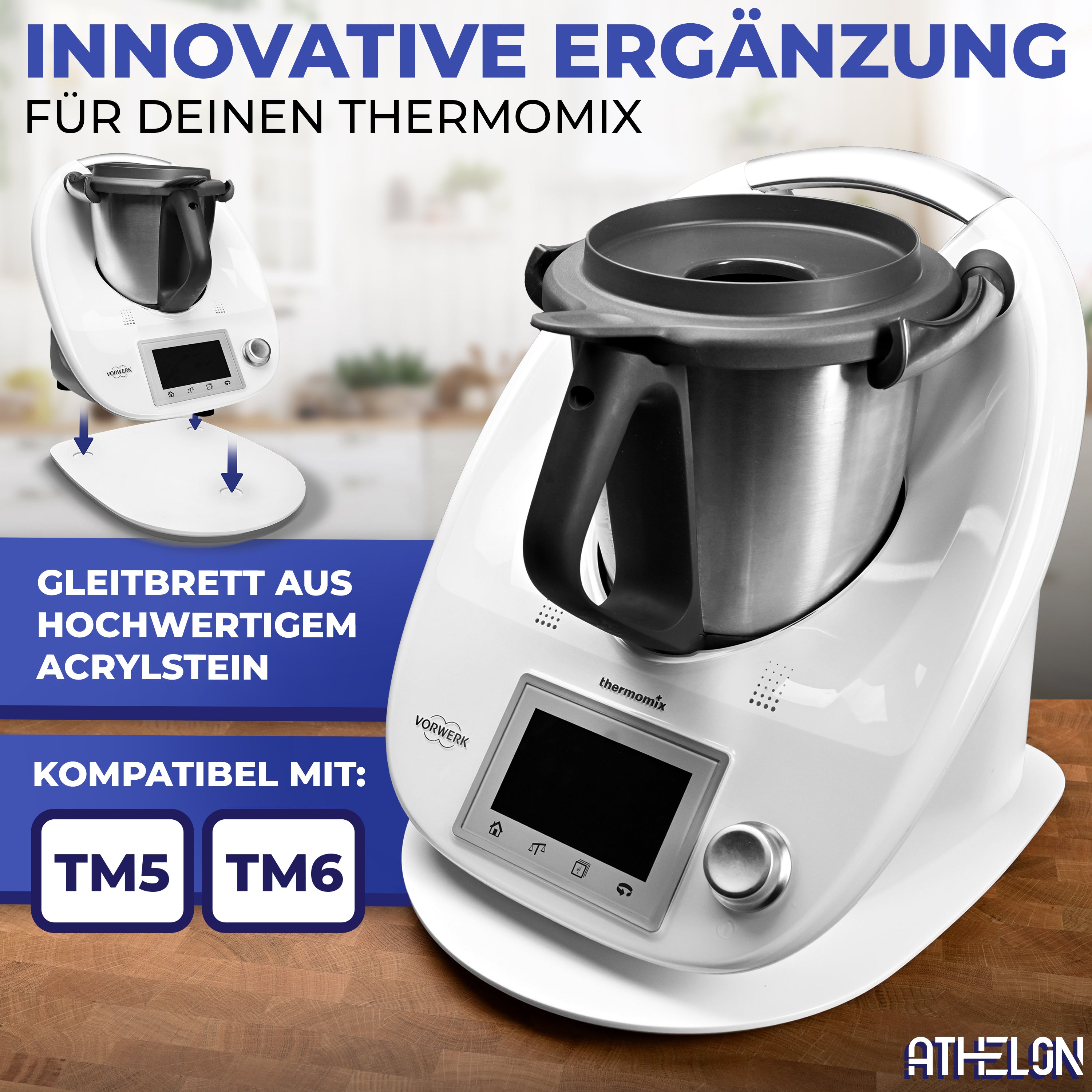 Gleitbrett (weiß) für Thermomix