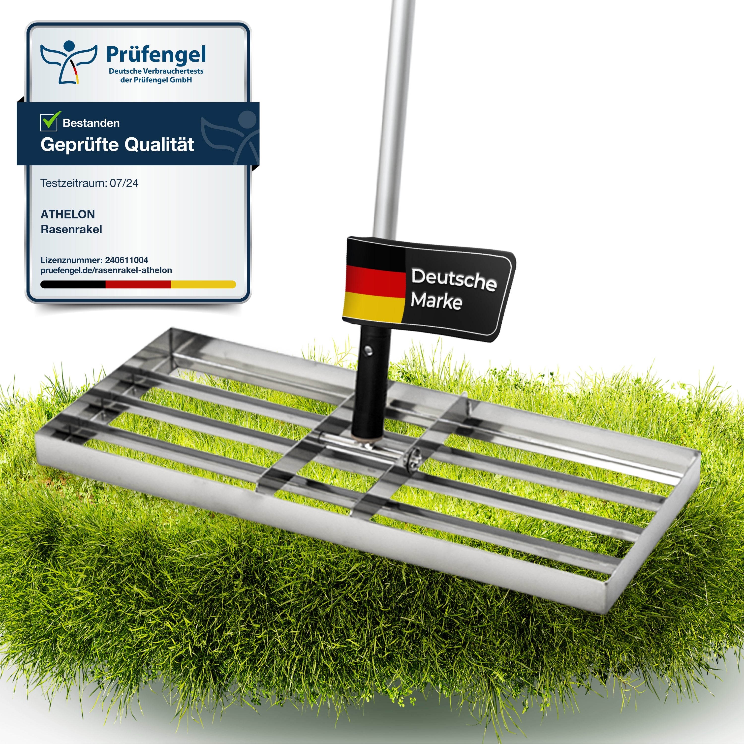 Rasenrakel mit Gummigriff