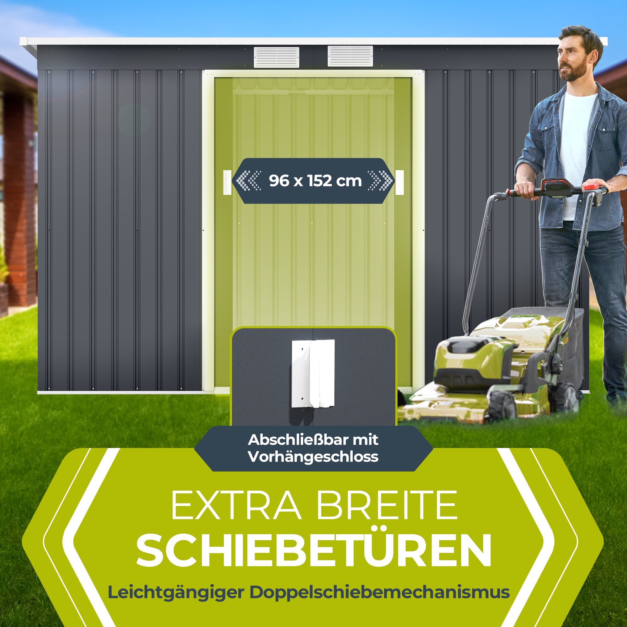 Metall-Geräteschuppen XL
