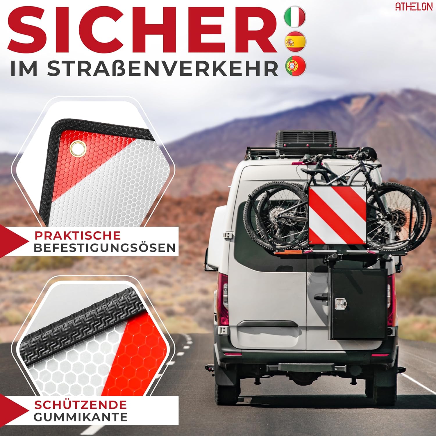 3in1 Warntafel für Italien, Spanien & Portugal