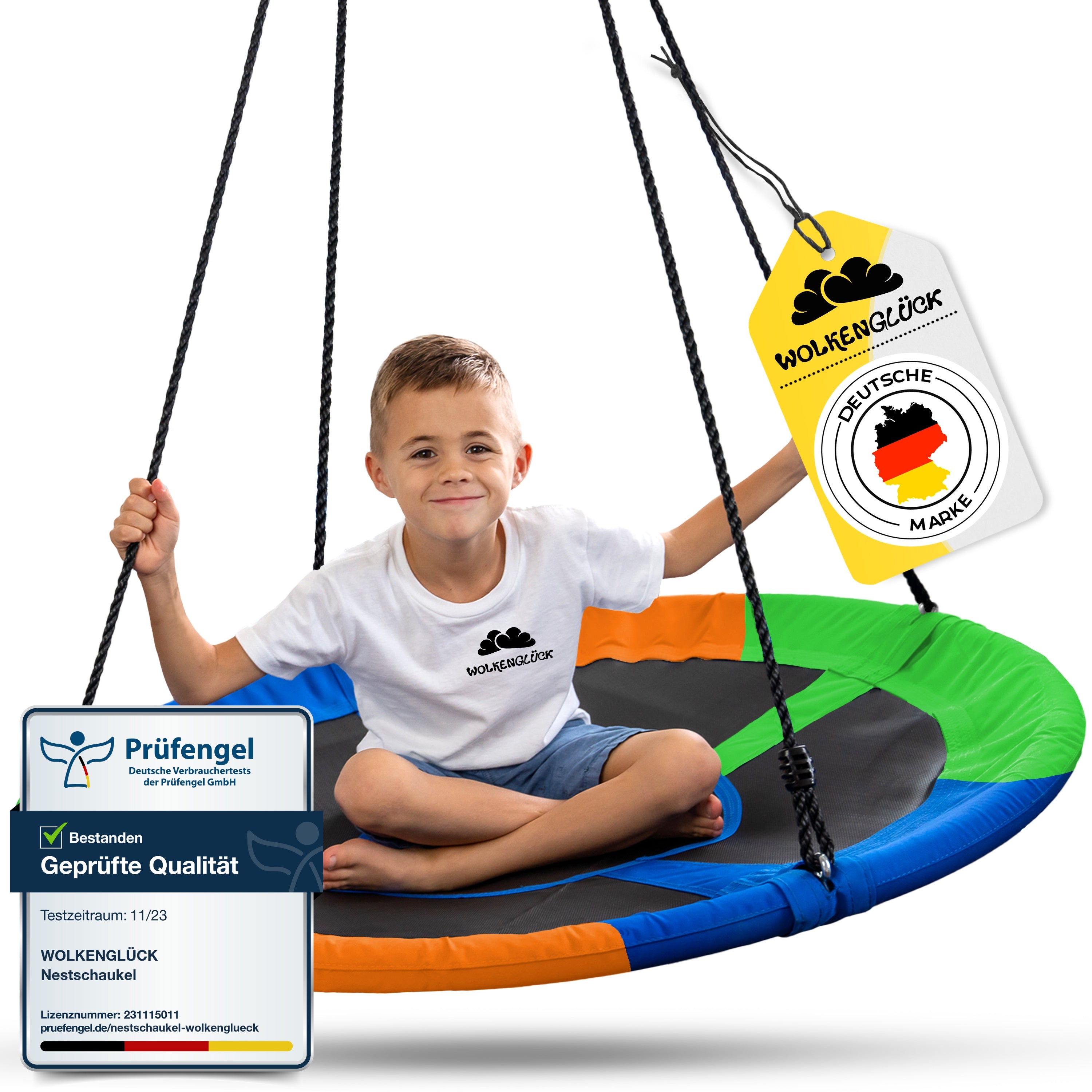 Wolkenglück Nestschaukel bunt rund 110 cm – Produktansicht 1#Farbe:_bunt